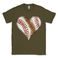 Army Green baseball heart Classic Tee - HRA Design Shop
