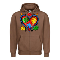 Chestnut autism heart Zipper Hoodie - Artiststas