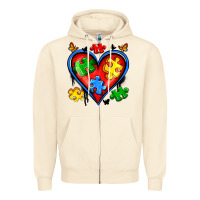 Sandshell autism heart Zipper Hoodie - Artiststas