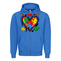 True Royal autism heart Zipper Hoodie - Artiststas