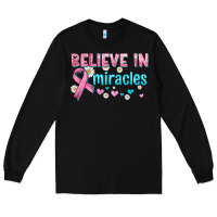 Black believe in miracles with ribbon Long Sleeve Tee - HRA Design Shop