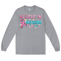 Heather Grey believe in miracles with ribbon Long Sleeve Tee - HRA Design Shop