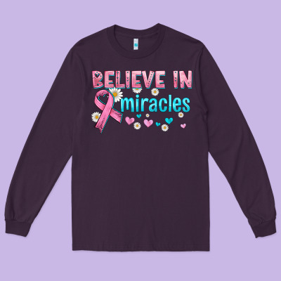 Believe In Miracles With Ribbon Long Sleeve Tee Designed By Hra Design Shop