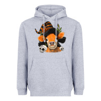 Heather Grey halloween witch cow Heavyweight Hoodie - Jasminsmagicworld