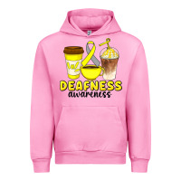 Fuchsia Pink deafness awareness coffee cups Urban Hoodie - Artiststas