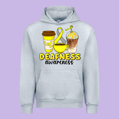 Deafness Awareness Coffee Cups Urban Hoodie Designed By Artiststas