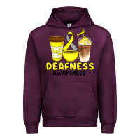 Mauve Wine deafness awareness coffee cups Urban Hoodie - Artiststas