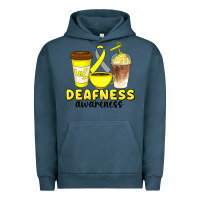 Pigment Midnight Navy deafness awareness coffee cups Urban Hoodie - Artiststas