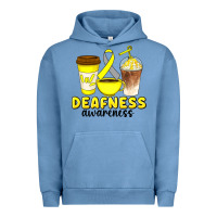 Pigment Pebble Blue deafness awareness coffee cups Urban Hoodie - Artiststas