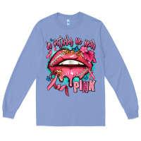 Colony Blue in october we wear pink  lips Long Sleeve Tee - AdoDesignShop