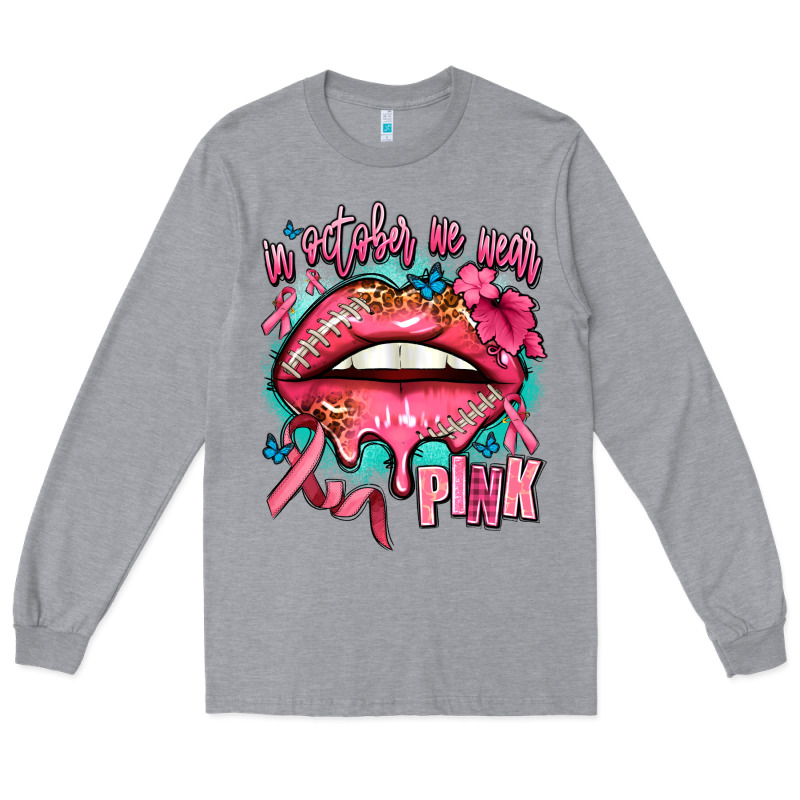 In October We Wear Pink  Lips Long Sleeve Tee by AdoDesignShop | Teevron