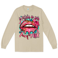 Mushroom in october we wear pink  lips Long Sleeve Tee - AdoDesignShop