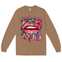 Toasted Coconut in october we wear pink  lips Long Sleeve Tee - AdoDesignShop