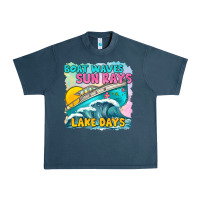 Midnight Navy boat waves sun rays lake days Urban Heavy Tee - texasbilliewilder