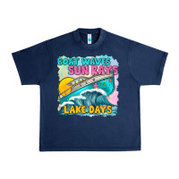 Navy boat waves sun rays lake days Urban Heavy Tee - texasbilliewilder