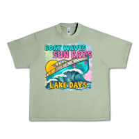 Oil Green boat waves sun rays lake days Urban Heavy Tee - texasbilliewilder