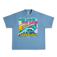 Pebble Blue boat waves sun rays lake days Urban Heavy Tee - texasbilliewilder
