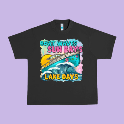 Boat Waves Sun Rays Lake Days Urban Heavy Tee Designed By Texasbilliewilder
