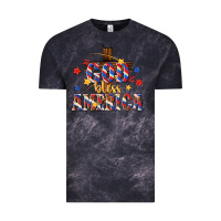 Cloud Black god bless america Vintage Tee - texasbilliewilder