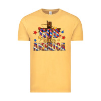Vintage Mustard god bless america Vintage Tee - texasbilliewilder