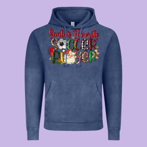 Santas Favorite Soccer Player Vintage Hoodie Designed By Maliassmallbusiness