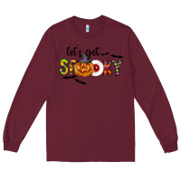 Burgundy Let's Get Spooky Long Sleeve Tee - CowhideDigitalArt