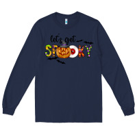 Navy Let's Get Spooky Long Sleeve Tee - CowhideDigitalArt
