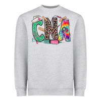 Heather Grey cna nurse tie dye leopard Heavyweight Sweatshirt - RanaPortraitStore
