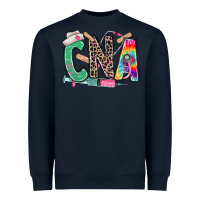 Navy cna nurse tie dye leopard Heavyweight Sweatshirt - RanaPortraitStore