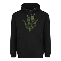 Black Botanical Sagebrush Illustrations Heavyweight Hoodie - LillyAllenDesigns