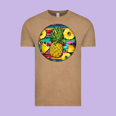 Pineapple Leopard Vintage Tee Designed By Barkaloodesign
