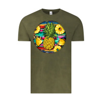 Vintage Olive pineapple leopard Vintage Tee - BarkalooDesign