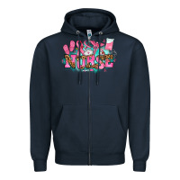 Navy breast cancer nurse Zipper Hoodie - AdoDesignShop