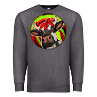 Charcoal Heather Christmas Cow Premium Sweatshirt - Jasminsmagicworld