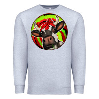 Heather Grey Christmas Cow Premium Sweatshirt - Jasminsmagicworld