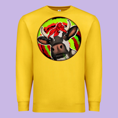 Christmas Cow Premium Sweatshirt Designed By Jasminsmagicworld