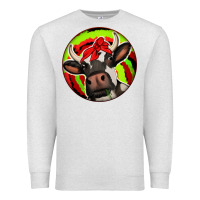 Oatmeal Heather Christmas Cow Premium Sweatshirt - Jasminsmagicworld