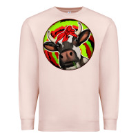 Pale Pink Christmas Cow Premium Sweatshirt - Jasminsmagicworld