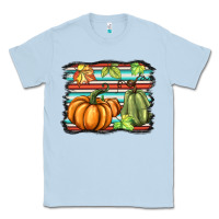 Dusty Blue fall pumpkin  background Classic Tee - BarkalooDesign