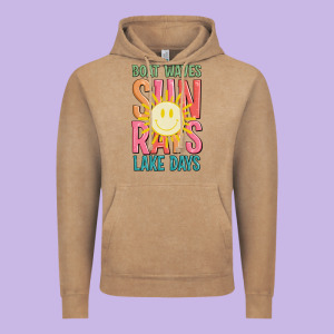 Boat Waves Sun Rays Lake Days Vintage Hoodie Designed By Jahusdesignshop