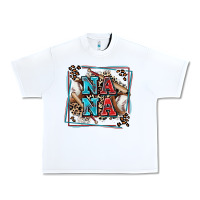 White baseball nana with leopard Urban Heavy Tee - Zillion Design Studio