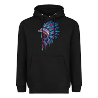 Black indian headdress with american flag Heavyweight Hoodie - BarkalooDesign