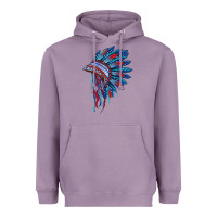 Lavender indian headdress with american flag Heavyweight Hoodie - BarkalooDesign