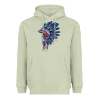 Matcha indian headdress with american flag Heavyweight Hoodie - BarkalooDesign