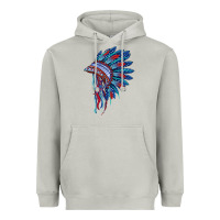 Moon Dust indian headdress with american flag Heavyweight Hoodie - BarkalooDesign