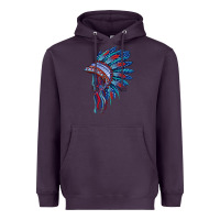 Plum indian headdress with american flag Heavyweight Hoodie - BarkalooDesign