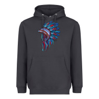 Smoke indian headdress with american flag Heavyweight Hoodie - BarkalooDesign