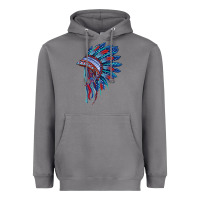 Storm indian headdress with american flag Heavyweight Hoodie - BarkalooDesign