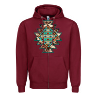 Burgundy cowhide leopard gemstone aztec Zipper Hoodie - JahusDesignShop