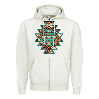 Cowhide Leopard Gemstone Aztec Zipper Hoodie | Teevron